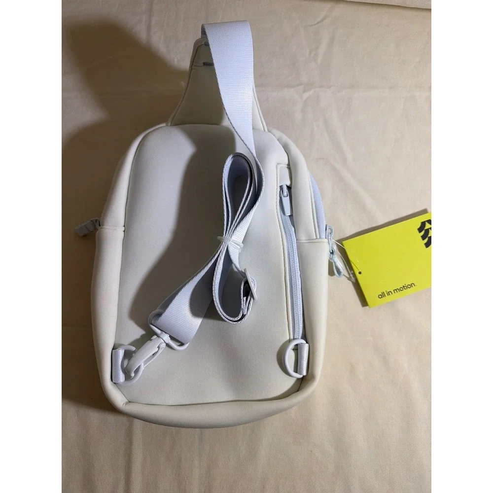 White Neoprene Sling Backpack Crossbody Bag Active Sport